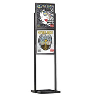 18" x 24", 2-Tier, Economy Floor Poster Stand, Black - Braeside Displays