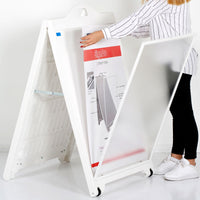 24x36" White A-Frame Sidewalk Sign w/ Lens Cover - Double Sided Portable Folding Display for Restaurants & Cafes - Street SignPro Curb Advertising