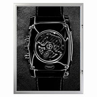 36" x 48" Swing Open Poster Frame, Silver, Locking, Indoor-Outdoor - Braeside Displays
