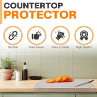 DisplayBug Clear Cutting Board for Countertop – 24 x 18-inch Acrylic Cutting Boards for Kitchen Counter – Food-Grade Acrylic Chopping Board with Lip – Non-Slip Acrylic Board - Braeside