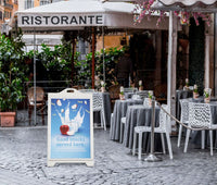 24x36" White A-Frame Sidewalk Sign w/ Lens Cover - Double Sided Portable Folding Display for Restaurants & Cafes - Street SignPro Curb Advertising