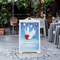 24x36" White A-Frame Sidewalk Sign w/ Lens Cover - Double Sided Portable Folding Display for Restaurants & Cafes - Street SignPro Curb Advertising